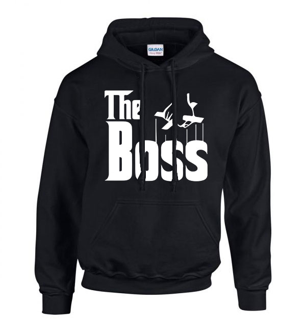 the boss főnök Fekete Férfi Kapucnis Pulóver