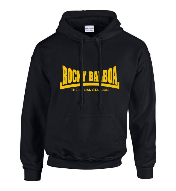 rocky balboa Fekete Férfi Kapucnis Pulóver