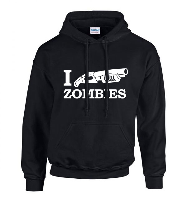 zombis zombi Fekete Férfi Kapucnis Pulóver