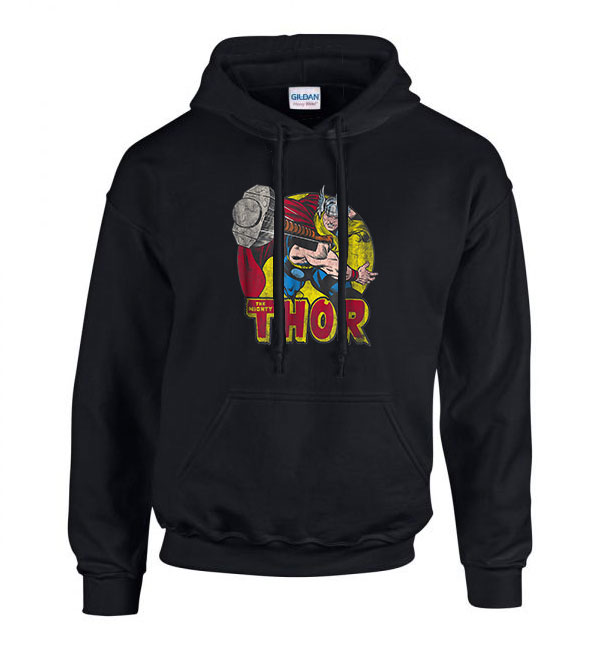 thor avengers bosszúállók Fekete Férfi Kapucnis Pulóver