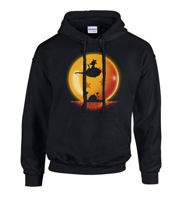 Son Goku Dragon Ball Fekete Férfi Kapucnis Pulóver