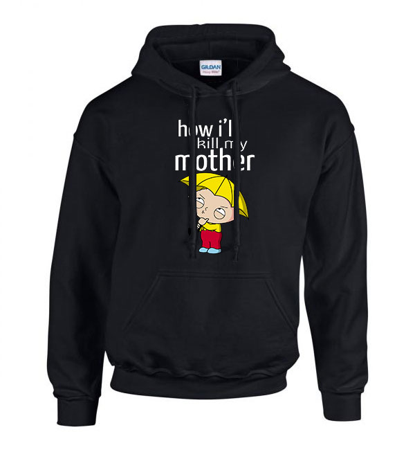 stewie griffin family guy Fekete Férfi Kapucnis Pulóver