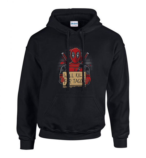 deadpool Fekete Férfi Kapucnis Pulóver