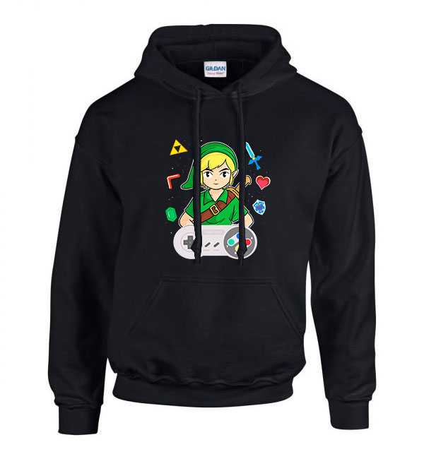 zelda link hyrule Fekete Férfi Kapucnis Pulóver