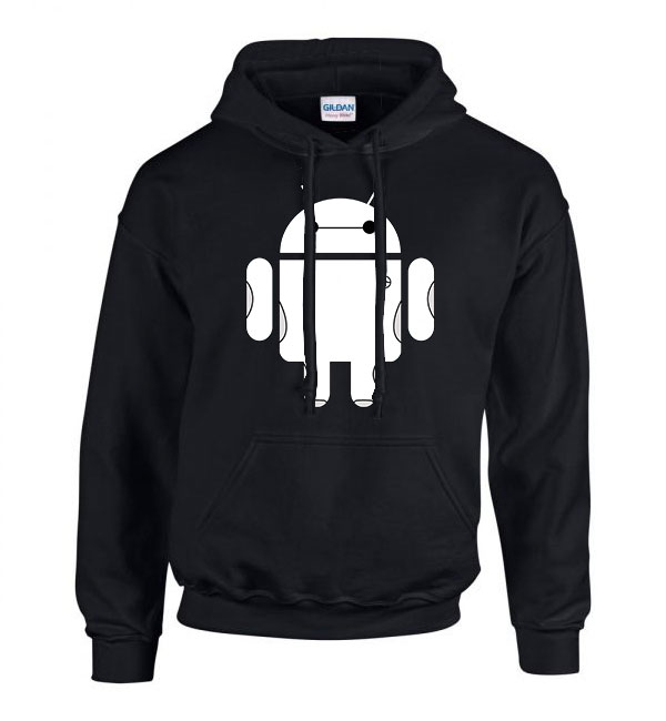 android bay max Fekete Férfi Kapucnis Pulóver