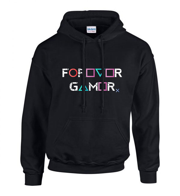 gamer forever playstation ps4 ps5 Fekete Férfi Kapucnis Pulóver