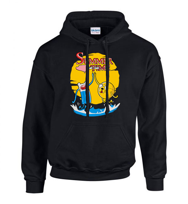 summer time nyár nyaralás adventure time Fekete Férfi Kapucnis Pulóver
