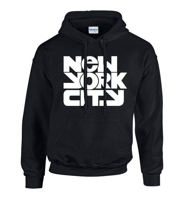 new york city Fekete Férfi Kapucnis Pulóver