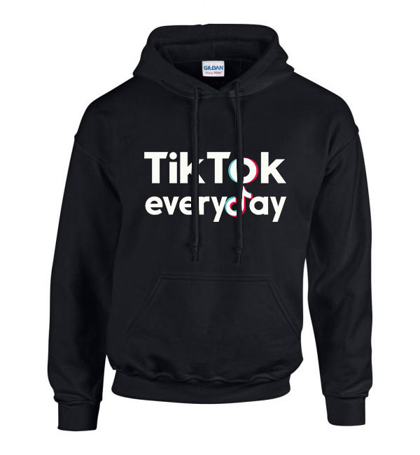tik tok Fekete Férfi Kapucnis Pulóver