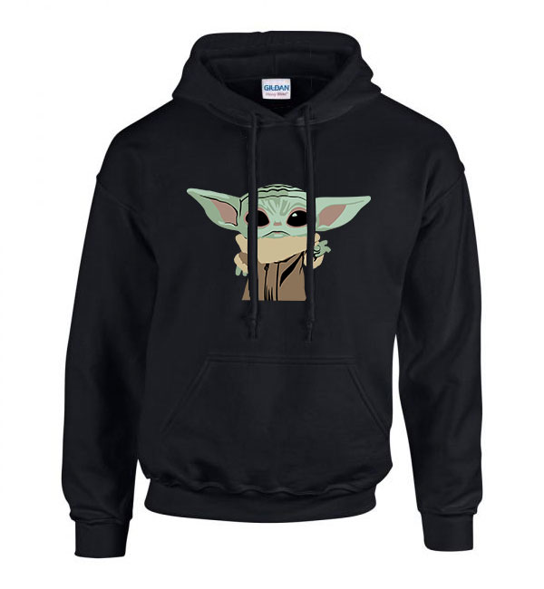 baba yoda baby yoda mandalorian Fekete Férfi Kapucnis Pulóver