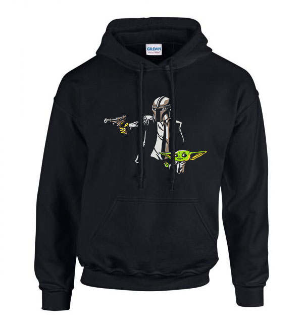 a mandalorian baba yoda baby yoda mando Fekete Férfi Kapucnis Pulóver