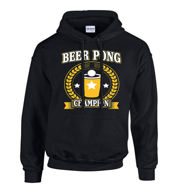 sörpong beer pong Fekete Férfi Kapucnis Pulóver