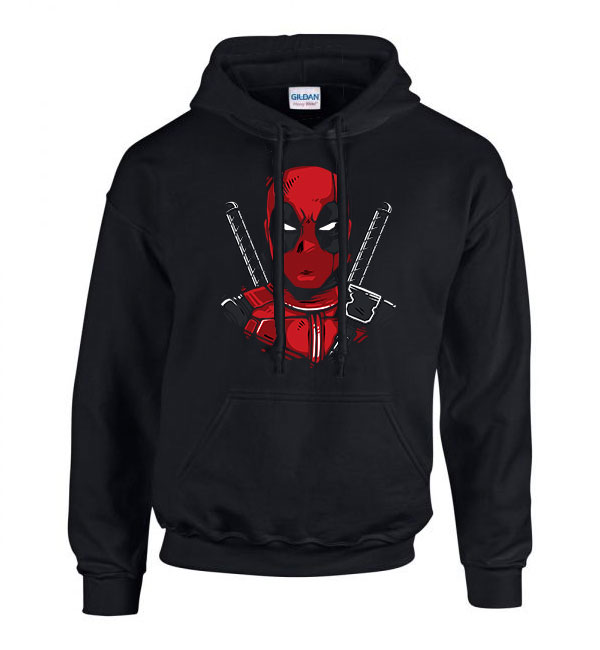 deadpool Fekete Férfi Kapucnis Pulóver