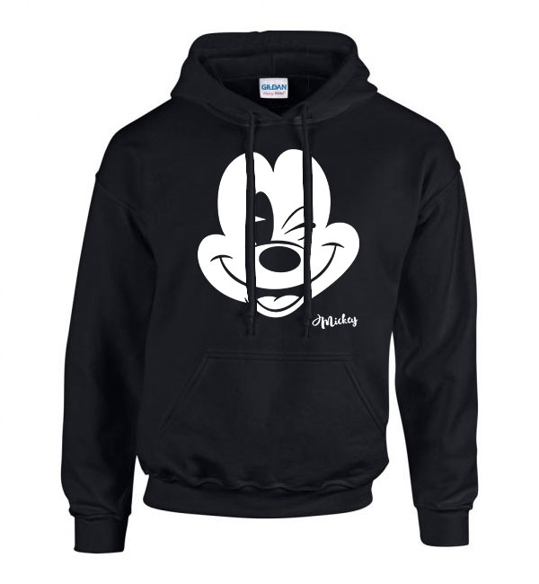 Mickey egér mouse Fekete Férfi Kapucnis Pulóver