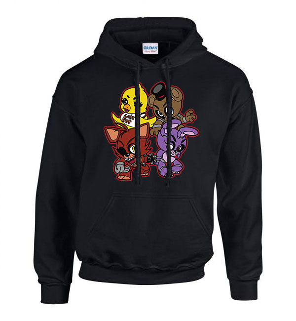 five nights at freddy's Fekete Férfi Kapucnis Pulóver