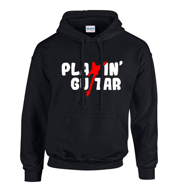 gitár gitáros Fekete Férfi Kapucnis Pulóver