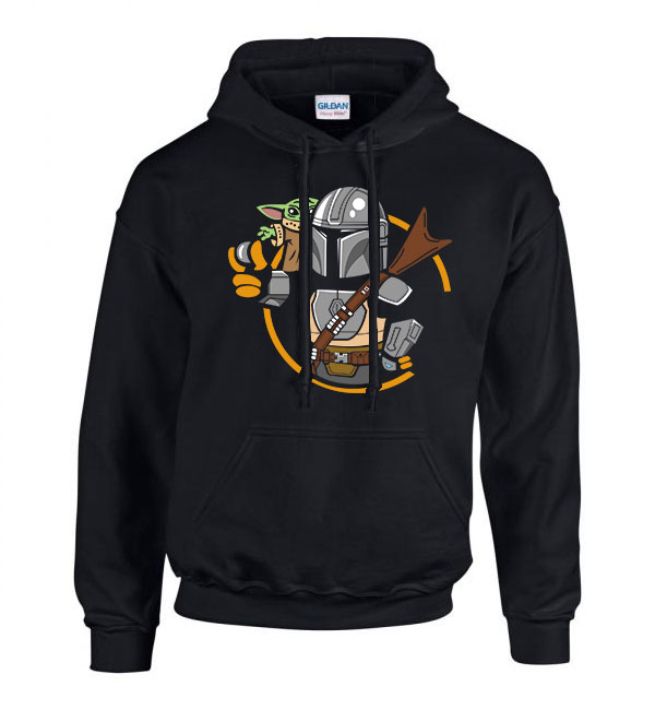 the mandalorian baba yoda baby yoda Fekete Férfi Kapucnis Pulóver