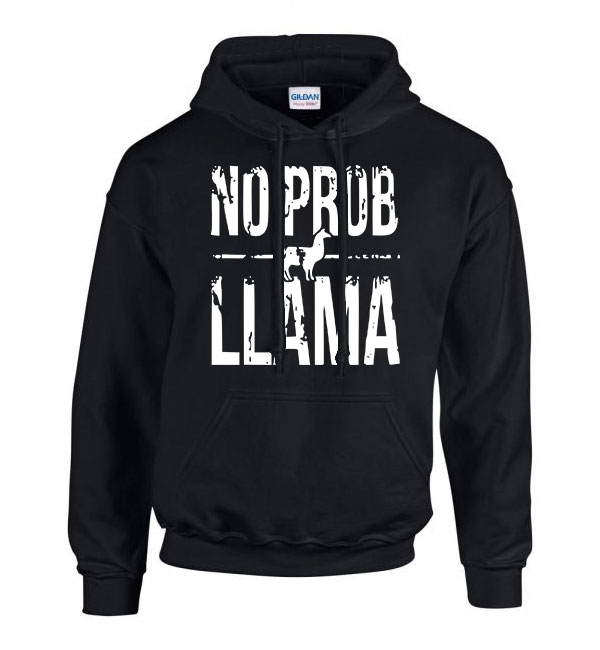 no probllama láma Fekete Férfi Kapucnis Pulóver