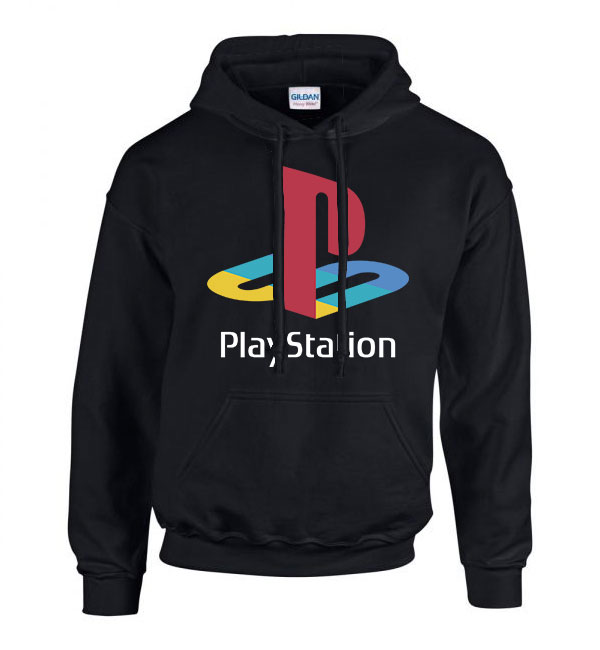 playstation Fekete Férfi Kapucnis Pulóver