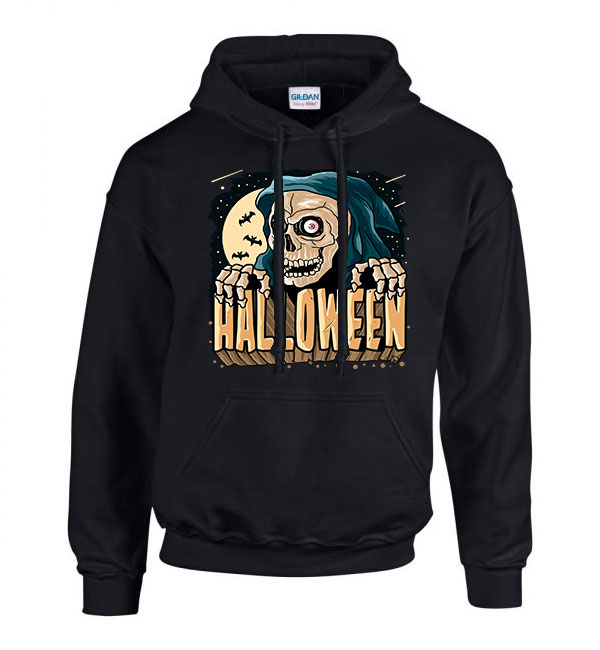 Halloween Fekete Férfi Kapucnis Pulóver