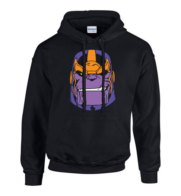 thanos Fekete Férfi Kapucnis Pulóver