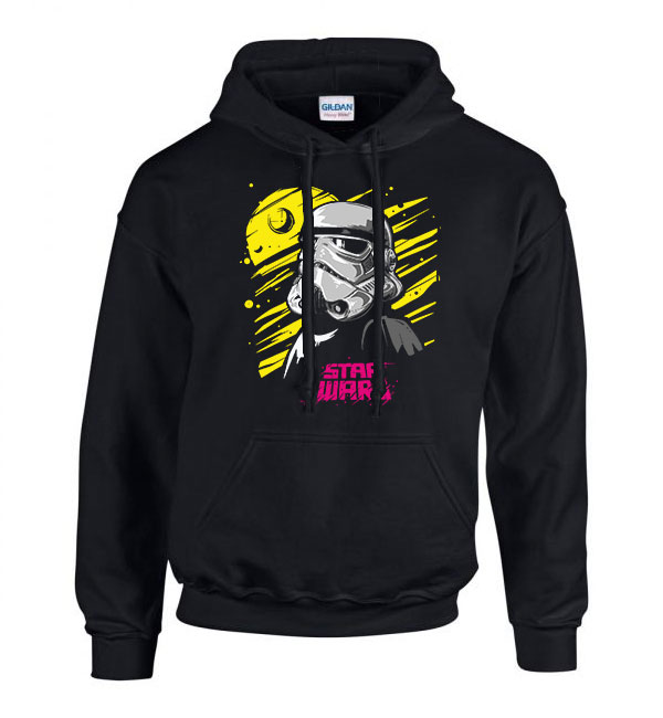 star wars storm trooper Fekete Férfi Kapucnis Pulóver