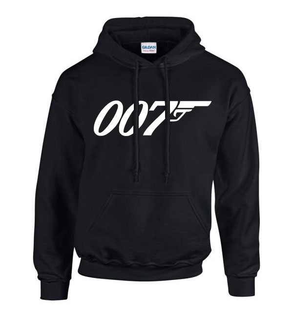 james bond 007 Fekete Férfi Kapucnis Pulóver