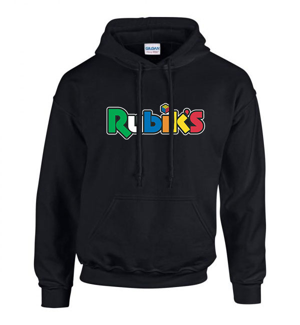 rubik kocka Fekete Férfi Kapucnis Pulóver