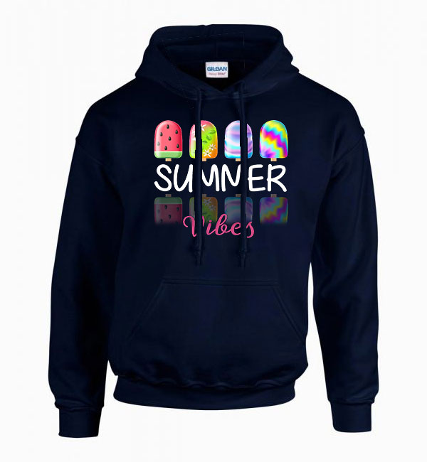 summer vibes fagyi fagyis nyár Sötétkék Férfi Kapucnis Pulóver