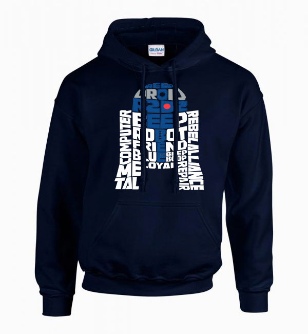 r2d2 star wars Sötétkék Férfi Kapucnis Pulóver