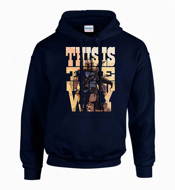 this is the way a mandalorian  Sötétkék Férfi Kapucnis Pulóver