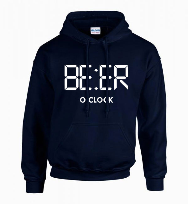 Vicces Sör Beer Oclock Sötétkék Férfi Kapucnis Pulóver