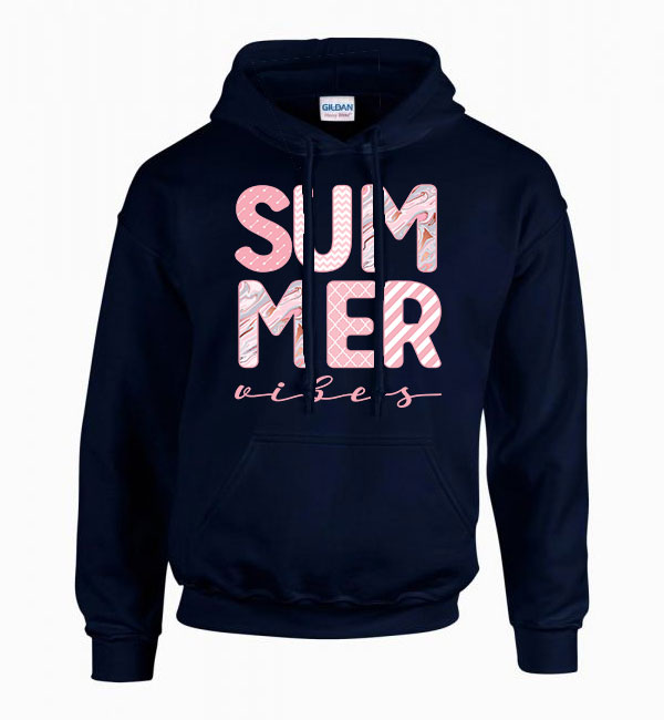 summer vibes nyár nyaralás Sötétkék Férfi Kapucnis Pulóver