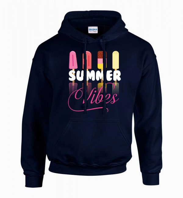 summer vibes nyár nyaralás Sötétkék Férfi Kapucnis Pulóver