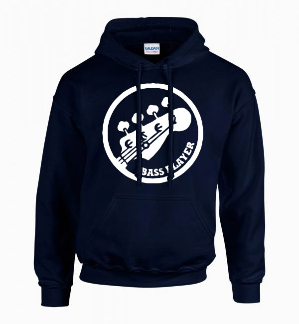 bass gitár gitáror Sötétkék Férfi Kapucnis Pulóver