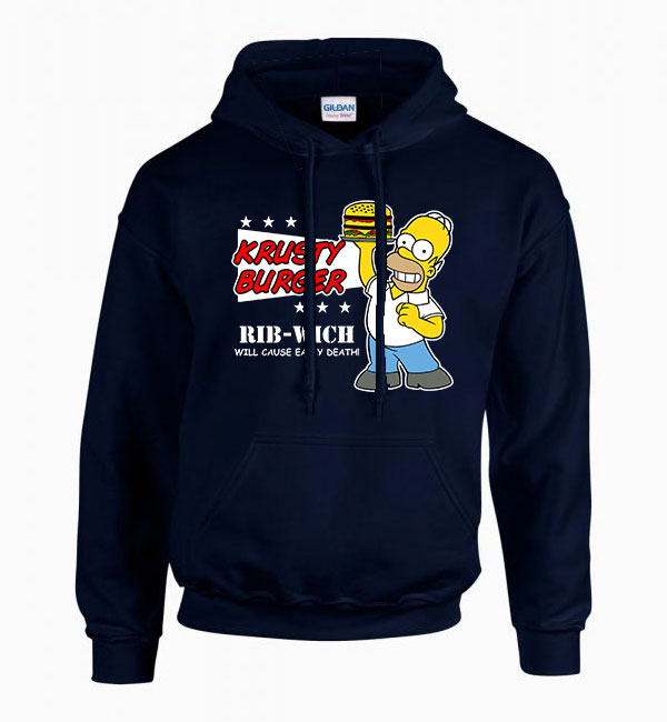 homer simpson Sötétkék Férfi Kapucnis Pulóver
