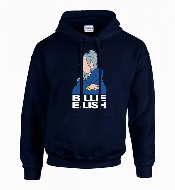 billie eilish Sötétkék Férfi Kapucnis Pulóver