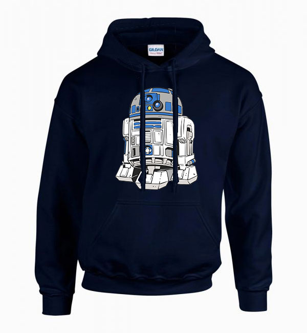 r2d2 star wars Sötétkék Férfi Kapucnis Pulóver