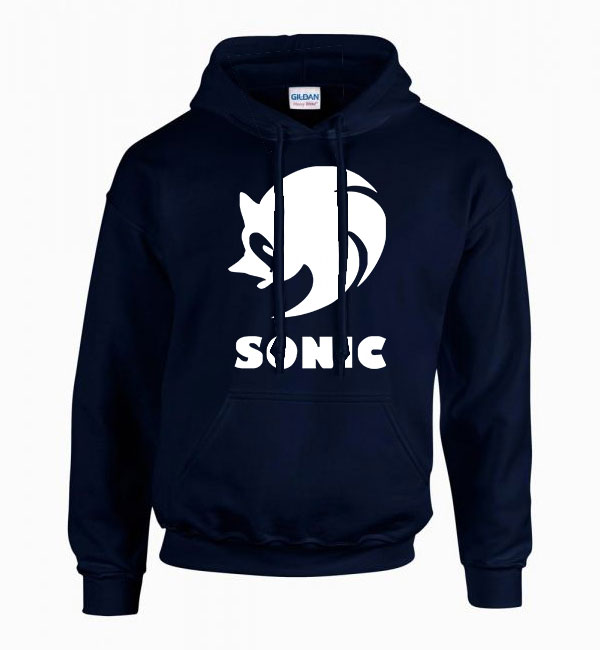 sonic Sötétkék Férfi Kapucnis Pulóver