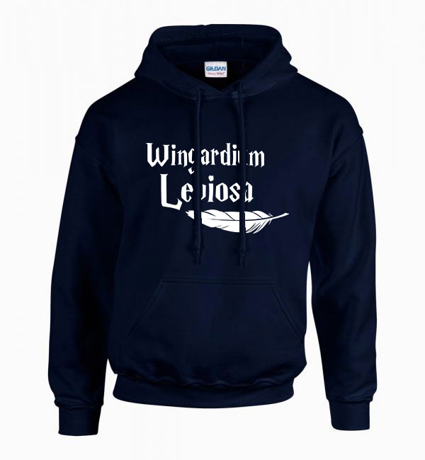 harry potter wingardium leviosa Sötétkék Férfi Kapucnis Pulóver