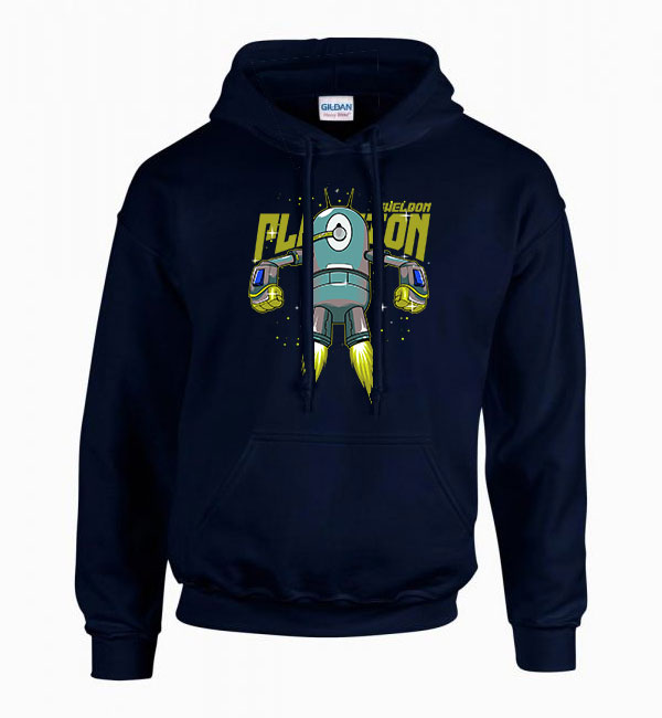 spongya bob plankton Sötétkék Férfi Kapucnis Pulóver