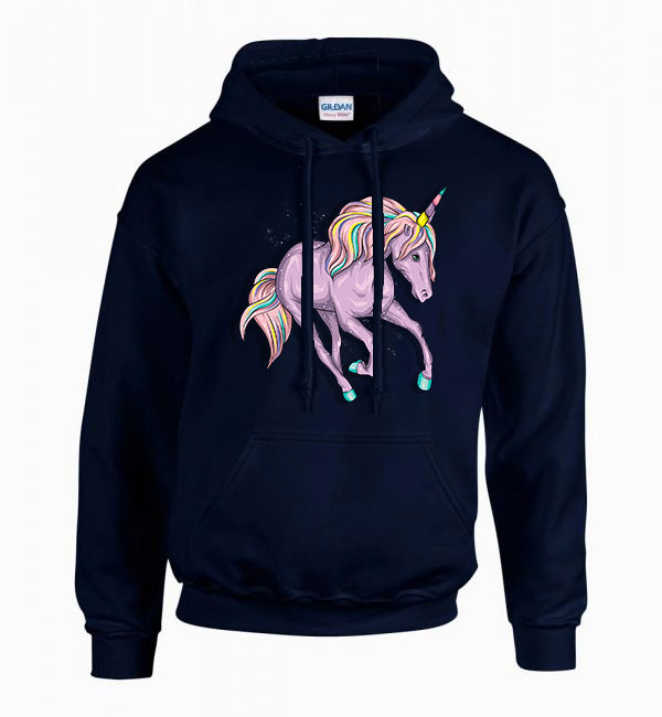 Unikornis unicorn Sötétkék Férfi Kapucnis Pulóver