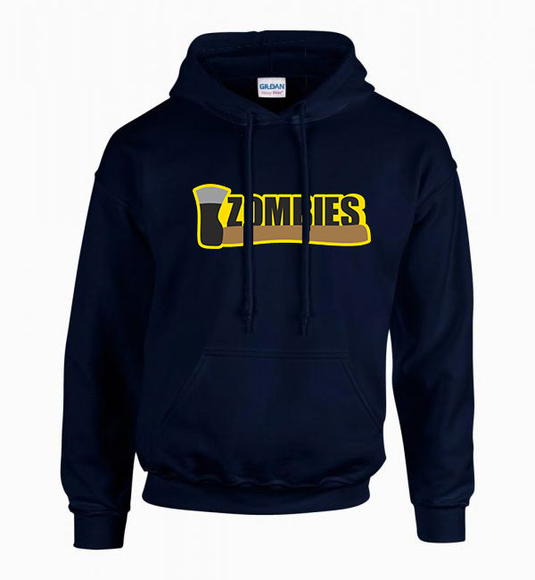 zombi zombis Sötétkék Férfi Kapucnis Pulóver