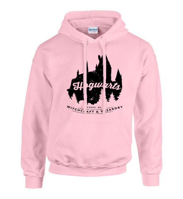 hogwarts harry potter roxfort Rózsaszín Férfi Kapucnis Pulóver