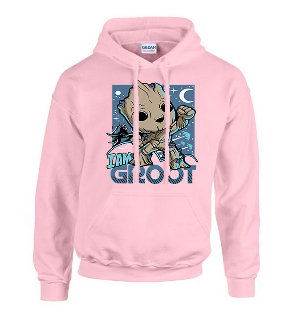 i am groot Rózsaszín Férfi Kapucnis Pulóver