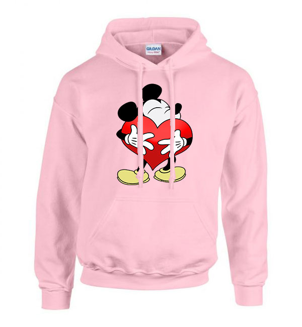 Mickey Egér Love Rózsaszín Férfi Kapucnis Pulóver