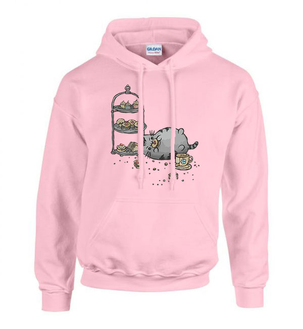 pusheen macska macskás cica cicás Rózsaszín Férfi Kapucnis Pulóver