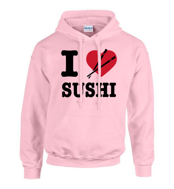 szusi sushi Rózsaszín Férfi Kapucnis Pulóver