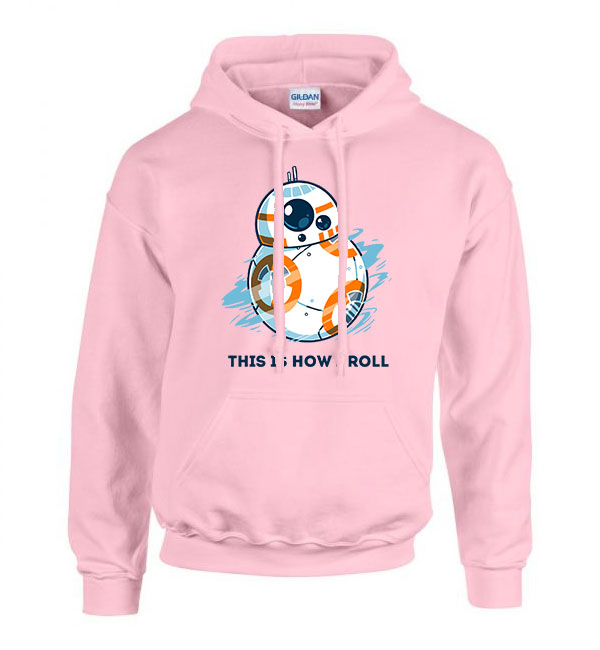 bb8 star wars Rózsaszín Férfi Kapucnis Pulóver