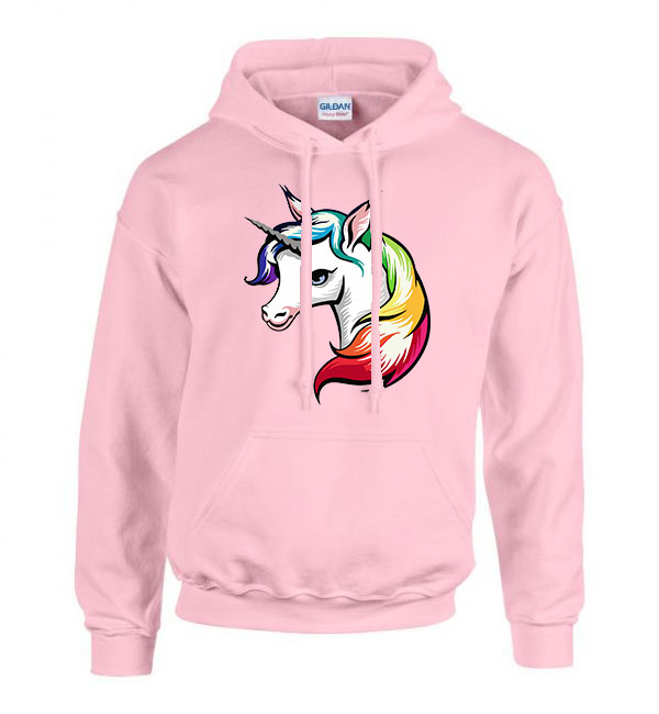 unikornis unicorn Rózsaszín Férfi Kapucnis Pulóver